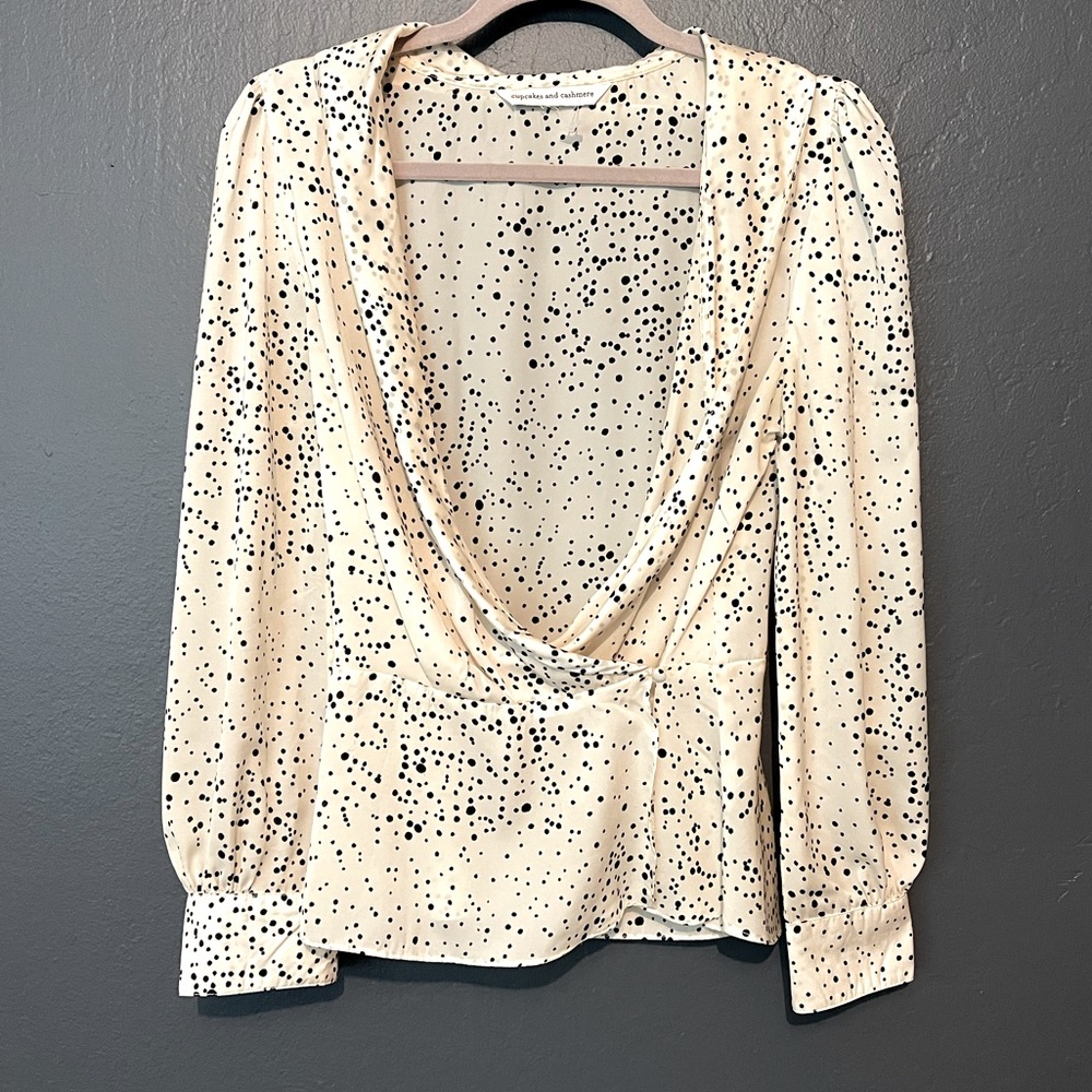 Polka dot silk blouse